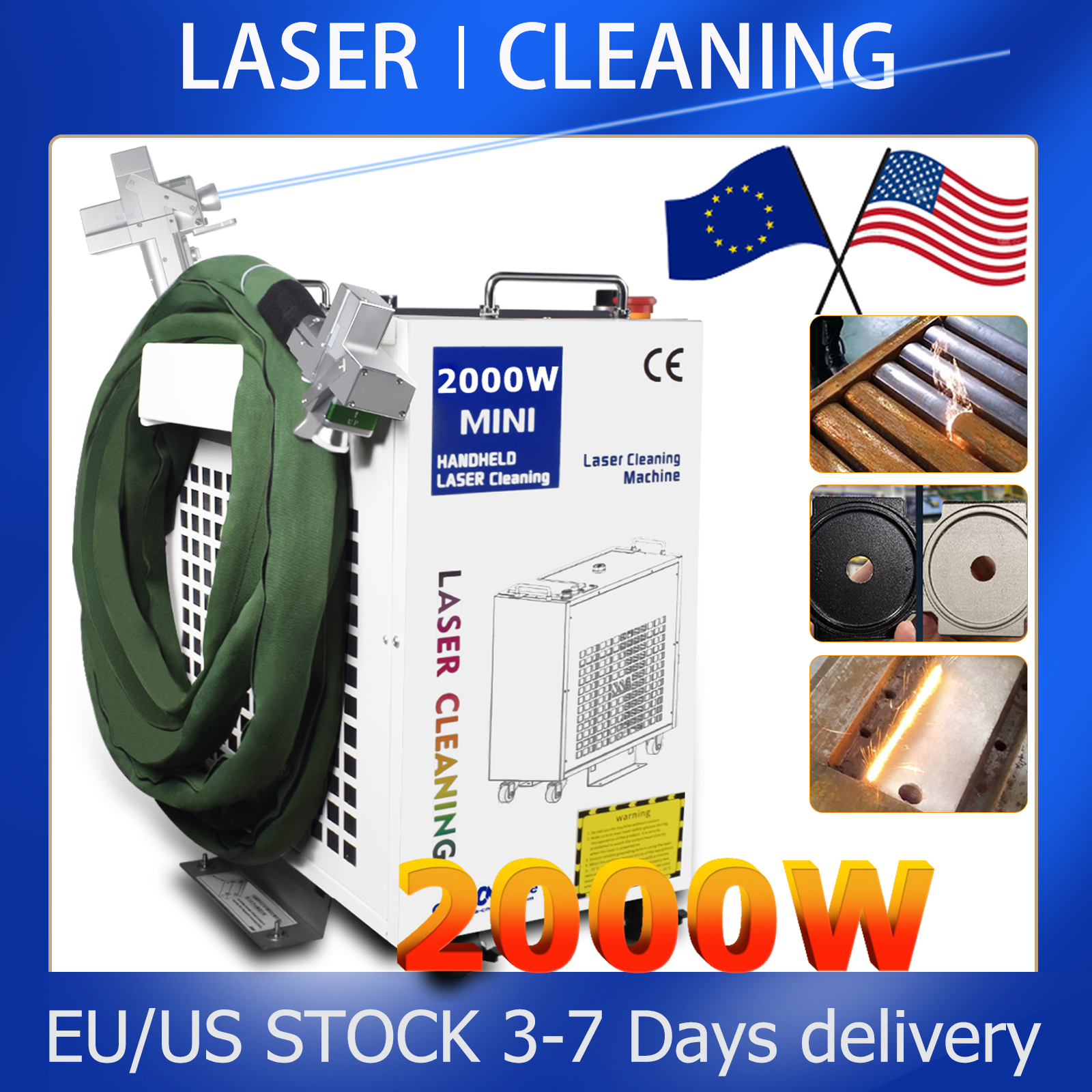 Industrial Laser Cleaning - 2000W Cleaning Machine Fiber Laser 1500W