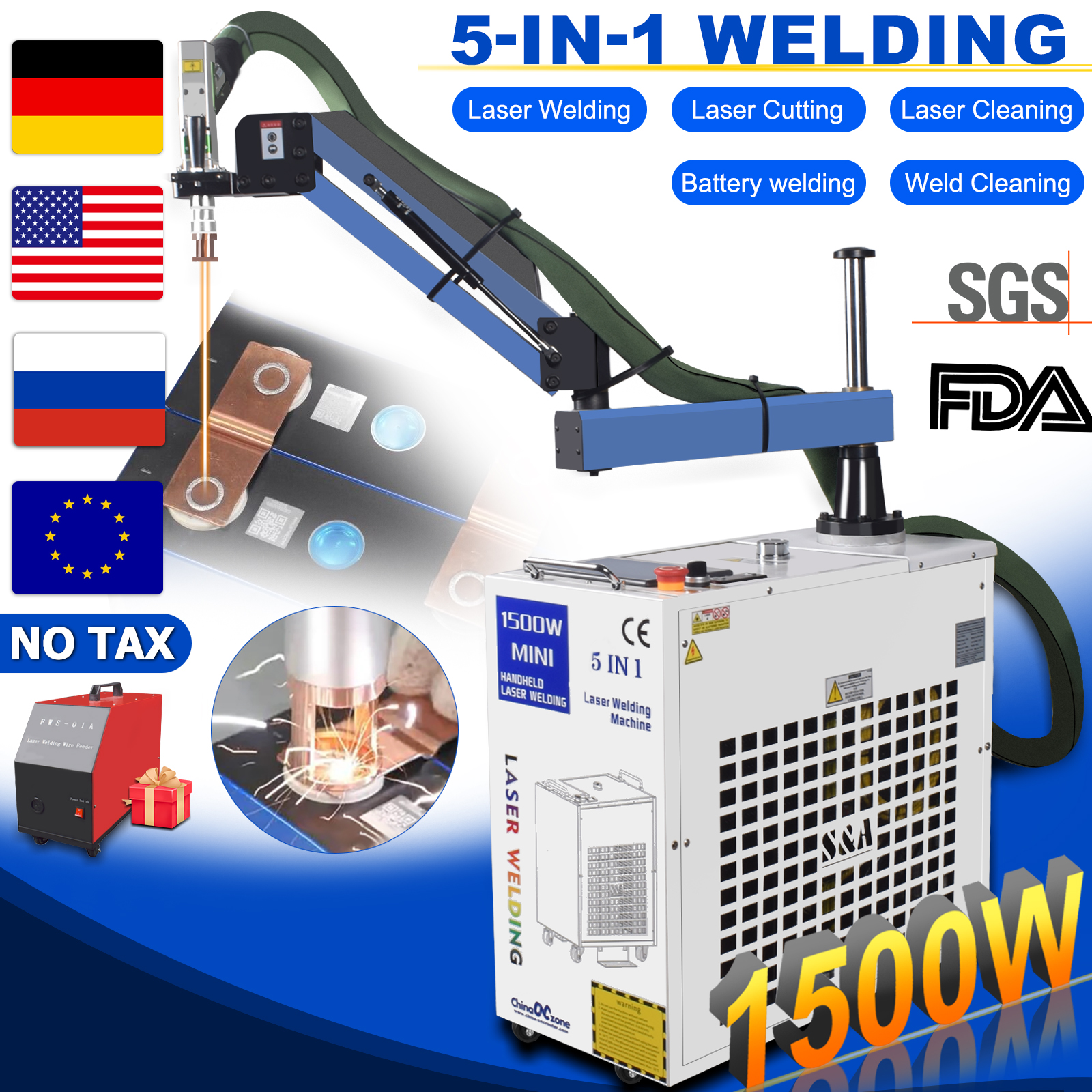1500W 5-IN-1 Laser Welder Weld - Industrial Fiber Laser Cutting Machine 리뷰 및 가격