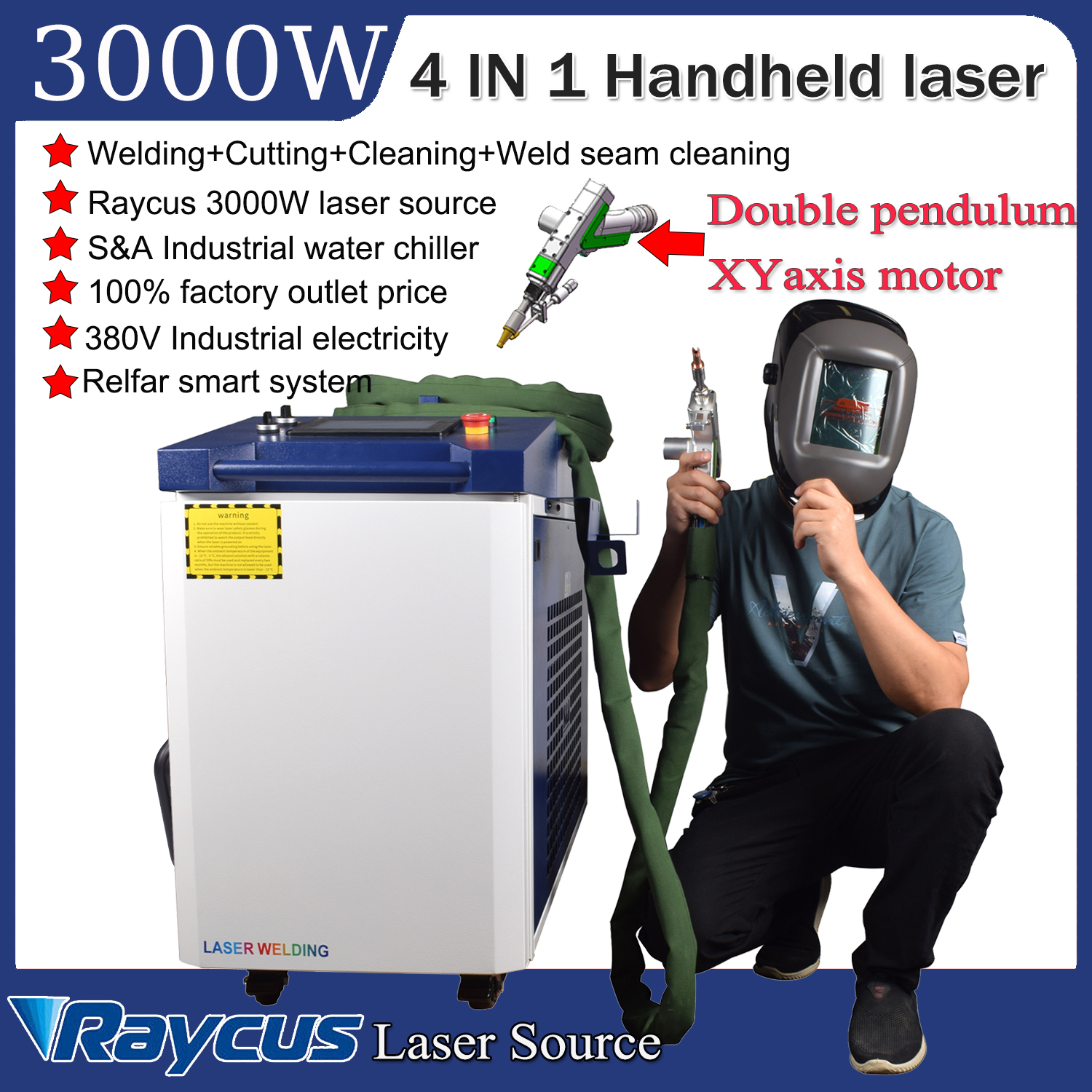 3000W Raycus 4 IN 1 Laser weld - Industrial Fiber Laser Cutting Machine 리뷰 및 가격