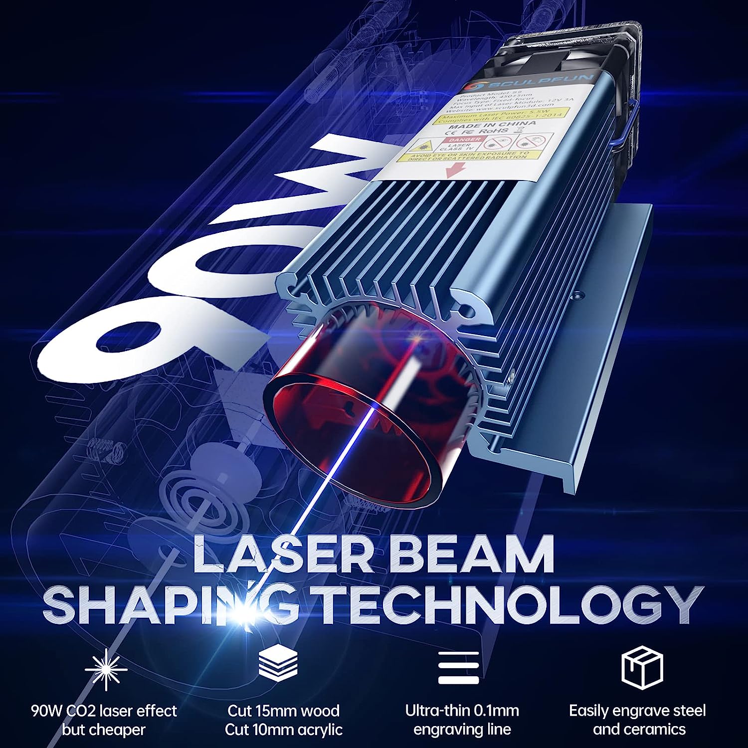 SCULPFUN S9 Laser Engraver 90W - Industrial Laser Engraver 리뷰 및 가격